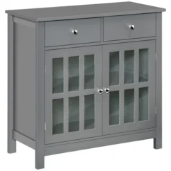 HOMCOM Sideboard Buffet Cabinet, Storage Cabinet Cupboard Table With Glass Doors, Adjustable Shelf Cabinet And 2 Drawers For Kitchen -Homcom GUEST bde11a5f 17ed 4454 bc26 2a41d1e531f3