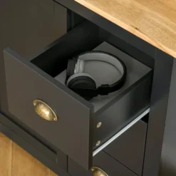 HOMCOM Modern Floor Cabinet, Storage Sideboard, Kitchen Buffet Table With Rubberwood Top, 3 Drawers And Cabinet With Adjustable Shelf -Homcom GUEST bf811280 710e 4183 8804 1c5f4f9df13b