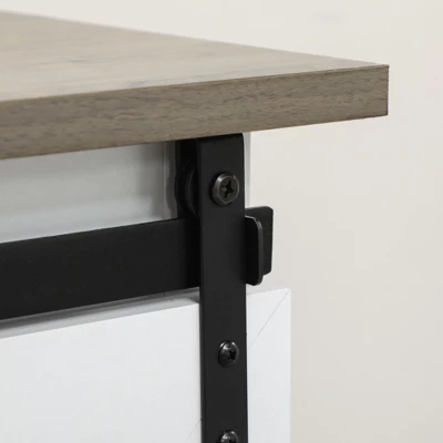 HOMCOM Farmhouse Kitchen Sideboard, Buffet Cabinet With Sliding Barn Door And Adjustable Shelves For Living Room 5 HOMCOM Farmhouse Kitchen Sideboard, Buffet Cabinet With Sliding Barn Door And Adjustable Shelves For Living Room - Image 5