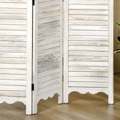 HOMCOM 4-Panel Folding Room Divider With Blackboard, 5.5 Ft Tall Freestanding Privacy Screen Panels For Bedroom Or Office, White 5 HOMCOM 4-Panel Folding Room Divider With Blackboard, 5.5 Ft Tall Freestanding Privacy Screen Panels For Bedroom Or Office, White - Image 5