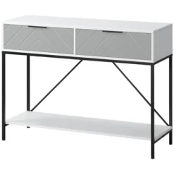 HOMCOM Modern Console Table With 2 Drawers And Open Shelf, Sofa Table For Entryway, Living Room And Hallway, White 7 HOMCOM Modern Console Table With 2 Drawers And Open Shelf, Sofa Table For Entryway, Living Room And Hallway, White -Homcom GUEST c70f0600 f2a5 4b39 a460 c259e920b5f7