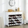 HOMCOM Modern Bar Cabinet, Wine Cabinet With 28-Bottle Wine Rack With 2 Storage Drawers For Home Bar, White