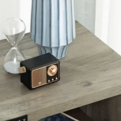 HOMCOM Farmhouse Side Table With 1 Drawer, 1 Open Shelf And Tabletop For Living Room, Set Of 2, Gray Oak -Homcom GUEST c8b23572 7d0c 4521 bd6e 863df43601c1