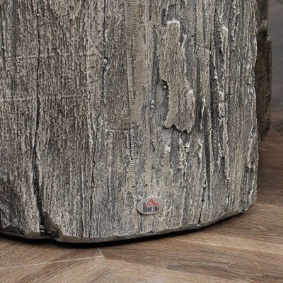 HOMCOM Tree Stump Stool, Decorative Side Table With Round Tabletop, Concrete End Table With Wood Grain Finish, For Indoors And Outdoors, Grey 5 HOMCOM Tree Stump Stool, Decorative Side Table With Round Tabletop, Concrete End Table With Wood Grain Finish, For Indoors And Outdoors, Grey - Image 5