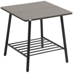 HOMCOM Side Table With 2-Tier Storage, End Table With Metal Frame For Living Room -Homcom GUEST cb4e570e 665e 4659 b252 f045d4046947