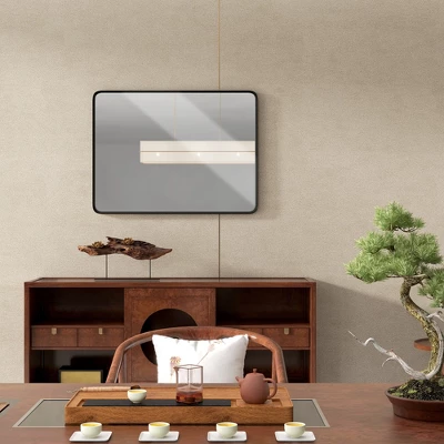 HOMCOM Aluminum Frame Wall Mounted Mirror, Decorative Rectangular Wall Mirror (Horizontal/Vertical) 4 HOMCOM Aluminum Frame Wall Mounted Mirror, Decorative Rectangular Wall Mirror (Horizontal/Vertical) - Image 4