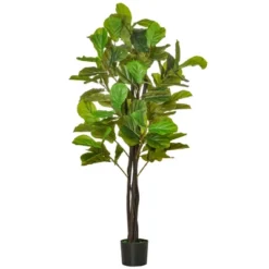 HOMCOM 5FT Artificial Fiddle Leaf Fig Tree, Faux Decorative Plant In Nursery Pot For Indoor Or Outdoor Décor 7 HOMCOM 5FT Artificial Fiddle Leaf Fig Tree, Faux Decorative Plant In Nursery Pot For Indoor Or Outdoor Décor -Homcom GUEST cf5892fc 1bc4 4232 b441 a4889671eff9