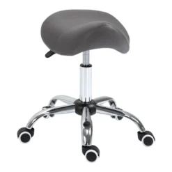 HOMCOM Ergonomic Rolling Saddle Stool PU Leather Hydraulic Spa Stool Height Adjustable Swivel Drafting Medical Salon Chair -Homcom GUEST d0ea76a1 af7c 4ac6 a00e a51660adc2ce
