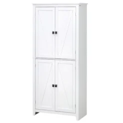 HOMCOM 72" Freestanding 4-Door Kitchen Pantry, Storage Cabinet Organizer With 4-Tiers, And Adjustable Shelves, White 7 HOMCOM 72" Freestanding 4-Door Kitchen Pantry, Storage Cabinet Organizer With 4-Tiers, And Adjustable Shelves, White -Homcom GUEST d194ee37 0b84 4722 97cd 31759e20c912