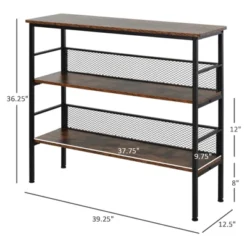 HomCom 3-Tier Industrial Style Storage Metal Wooden Shelf -Homcom GUEST d5450741 d3d6 466a bb9e 1508e080b119