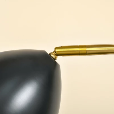 HOMCOM Arc Floor Lamp, Standing Reading Light, With Adjustable Lampshade, And Round Base For Living Room, Office, Or Bedroom, Black/ Gold 5 HOMCOM Arc Floor Lamp, Standing Reading Light, With Adjustable Lampshade, And Round Base For Living Room, Office, Or Bedroom, Black/ Gold - Image 5