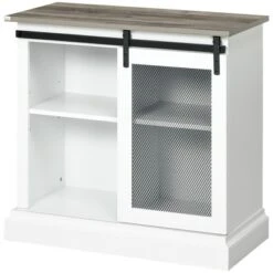 HOMCOM Farmhouse Kitchen Sideboard, Buffet Cabinet With Sliding Barn Door And Adjustable Shelves For Living Room 9 HOMCOM Farmhouse Kitchen Sideboard, Buffet Cabinet With Sliding Barn Door And Adjustable Shelves For Living Room -Homcom GUEST d97f4b9d dcce 4cd4 9148 1667408b1447