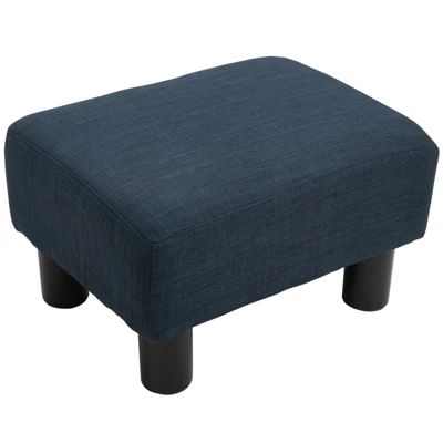 HOMCOM 16” Cube Modern Linen Fabric Pouf Footrest Ottoman 4 HOMCOM 16” Cube Modern Linen Fabric Pouf Footrest Ottoman - Image 4