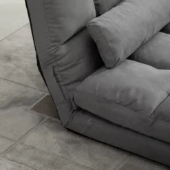 HOMCOM Convertible Floor Sofa Chair, Folding Couch Bed, Guest Chaise Lounge With 2 Pillows, Adjustable Backrest And Headrest -Homcom GUEST db19ed08 552c 4b35 bc6a bedee43aa74e