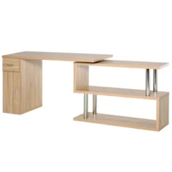 HOMCOM L-Shaped Rotating Computer Desk Home Office Study Workstation With Storage Shelves, Cabinet And Drawer For Home & Office -Homcom GUEST db214b60 35d7 4482 aca5 e3affd187af0