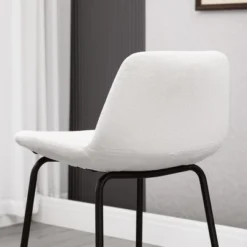 HOMCOM 29.5" Bar Stools Set Of 2, Upholstered Extra Tall Barstools, Armless Bar Chairs With Back, Steel Legs, Cream White 8 HOMCOM 29.5" Bar Stools Set Of 2, Upholstered Extra Tall Barstools, Armless Bar Chairs With Back, Steel Legs, Cream White -Homcom GUEST dc28b931 5ec6 4ec1 9fac 42b8a81e901b