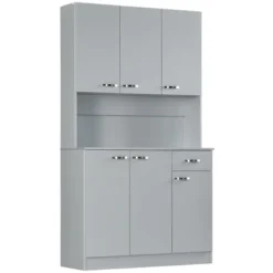 HOMCOM 71" Freestanding Buffet With Hutch, Kitchen Pantry, Cupboard With 6 Doors, 3 Adjustable Shelves, And 1 Drawer -Homcom GUEST dc416202 327a 49d4 8293 f1fd37076d39