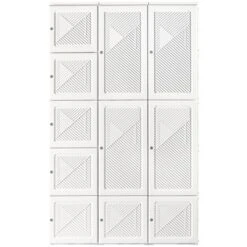 HOMCOM Portable Wardrobe Closet, Bedroom Armoire, Foldable Clothes Organizer With Cube Storage, Hanging Rods, And Magnet Doors, White -Homcom GUEST de58c46f 5acc 4623 bd6c 19db8f3bda17