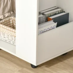 HOMCOM C-Shaped Sofa Side Table Mobile End Table With Storage And Wheels For Living Room, Bedroom, Office, White 9 HOMCOM C-Shaped Sofa Side Table Mobile End Table With Storage And Wheels For Living Room, Bedroom, Office, White -Homcom GUEST df11657d 87ac 497b 8bb4 de9bbb9b23f5