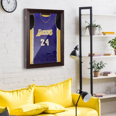 HOMCOM 32” X 24” UV-Resistant Sports Jersey Frame Display Case - Cherry Brown 1 HOMCOM 32” X 24” UV-Resistant Sports Jersey Frame Display Case - Cherry Brown
