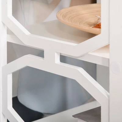 HOMCOM Modern End Table, Accent Side Table With 2 Storage Shelves For Living Room, Bedroom 4 HOMCOM Modern End Table, Accent Side Table With 2 Storage Shelves For Living Room, Bedroom - Image 4