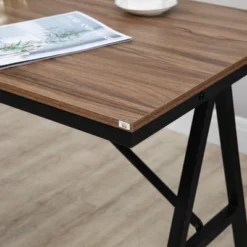 HOMCOM Industrial Bar Table With Steel Frame, Counter Height Table Pub Table For Kitchen Dining Room Cafe, Brown/Black -Homcom GUEST e78e500c 0139 4fcf 9f47 0bc186ed72ff