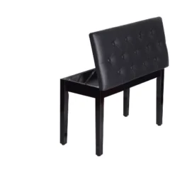 HOMCOM Traditional Country Birchwood Faux Leather Padded 2 Person Piano Bench - Black -Homcom GUEST e8a26818 fa8f 44e7 abeb 1522e07bd2a0