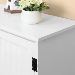 HOMCOM 48.5" Farmhouse Kitchen Pantry, Floor Storage Cabinet, Cupboard Organizer With Adjustable Shelves And 4-Doors For Dining Room -Homcom GUEST eab188c9 999f 445e 9e88 c81529b74217