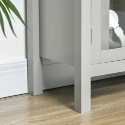 HOMCOM Modern Kitchen Sideboard, Buffet Table With Removable Wine Rack, Glass Door Cabinet And Shelves For Living Room, Kitchen, Entryway, Gray -Homcom GUEST ec377636 b1c5 4a43 b280 b028231571a2