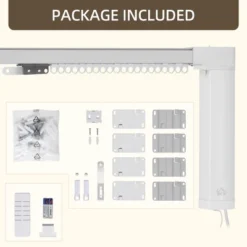 HOMCOM Smart Curtains System With Adjustable Tracks Rod (up To 180 In), Compatible With Alexa, Google Home Voice, WiFi App, Remote Control, White 8 HOMCOM Smart Curtains System With Adjustable Tracks Rod (up To 180 In), Compatible With Alexa, Google Home Voice, WiFi App, Remote Control, White -Homcom GUEST ec8eea6c 1b3a 45d0 aa54 e40f8be4c0df