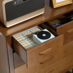 HOMCOM Tall Dresser For Bedroom, 5 Drawer Dresser, Chest Of Drawers With Bamboo Frame, Brown -Homcom GUEST eeac5f70 b6c9 4487 8f54 e749b78fd552