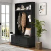 HOMCOM Hall Tree With Bench And Shoe Storage, Entryway Bench With Coat Rack, Mudroom Bench With Storage And Hooks For Hallway