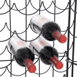 HOMCOM 35 Bottle Wrought Iron Wine Rack Cabinet With Lock, Black -Homcom GUEST f0f53163 d77f 4df4 976b d7ee285221d4