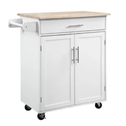 HOMCOM Kitchen Island Cart Rolling Trolley Cart With Drawer, Storage Cabinet & Towel Rack -Homcom GUEST f1293d07 9954 4422 831a ef0bfcdd274b