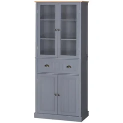 HOMCOM Freestanding Kitchen Pantry, 5-tier Storage Cabinet With Adjustable Shelves And Drawer For Living Room, Dining Room, Gray 7 HOMCOM Freestanding Kitchen Pantry, 5-tier Storage Cabinet With Adjustable Shelves And Drawer For Living Room, Dining Room, Gray -Homcom GUEST f1b8b1fe 89d3 4ad9 adbc eb4d26e7ce5a