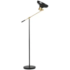 HOMCOM Adjustable Floor Lamps For Living Room, Standing Lamp For Bedroom With Balance Arm, Adjustable Head And Height, Black And Gold Lamp -Homcom GUEST f1bbb8c5 5956 46d9 9ed7 3d15895d4cb8