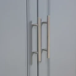 HOMCOM Rolling Kitchen Island With Storage, Portable Kitchen Cart With Stainless Steel Top, 2 Drawers, Spice, Knife And Towel Rack And Cabinets, Gray -Homcom GUEST f30842ac 7e42 4c86 8b97 877095eccb12