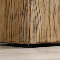 HOMCOM Decorative Side Table With Square Tabletop, Rustic Concrete End Table With Wood Grain Finish, For Indoors And Outdoors, Natural -Homcom GUEST f3132016 a09e 4e01 ab6e ccdbf6235db4