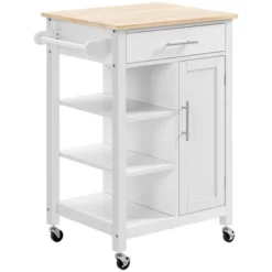 HOMCOM Compact Kitchen Island Cart On Wheels, Rolling Utility Trolley Cart With Storage Shelf & Drawer For Dining Room 12 HOMCOM Compact Kitchen Island Cart On Wheels, Rolling Utility Trolley Cart With Storage Shelf & Drawer For Dining Room -Homcom GUEST f37f42ec e4a4 4a66 a854 55a386b56c93