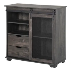 HOMCOM Industrial Sideboard, Freestanding Coffee Bar Cabinet, Buffet Cabinet With 2 Drawers, 2 Shelves & Metal Mesh Door, Dark Brown/Black -Homcom GUEST f45a1a3b bd07 4b89 bdbb 9ef5cc99e9fe