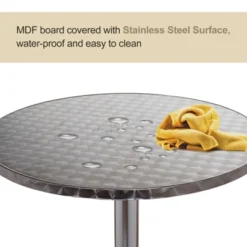 HomCom 24 Inch Round Bar Table 43" H Adjustable Stainless Steel Top Aluminum Frame Home Pub Bistro -Homcom GUEST f5a29474 d395 49c0 ba2b 3098f088ed20