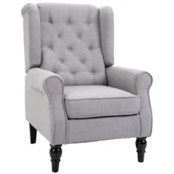HOMCOM Button-Tufted Accent Chair With High Wingback, Rounded Cushioned Armrests And Thick Padded Seat -Homcom GUEST f7d81894 e92f 4058 be36 13519546e2dc
