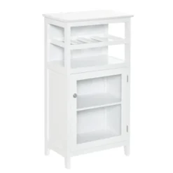 HOMCOM Wine Cabinet With 4 Bottle Wine Rack, Open Shelf, Acrylic Door Cabinet With Adjustable Shelf -Homcom GUEST f8716614 8231 4adf a6e0 645207a31c23