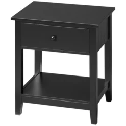 HOMCOM Modern Style Nightstand, Side Table With Drawer And Storage Shelf For Bedroom, Or Living Room -Homcom GUEST fbd68964 e1df 451c 8355 1ca7a94ef75f