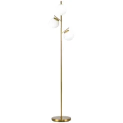 HOMCOM 3-Light Modern Floor Lamp For Living Room Bright Lighting, Tree Standing Lamp For Bedroom With Globe Lampshades, Gold -Homcom GUEST fbdb5396 ae7d 46a2 ab0b 09e6813d63c0